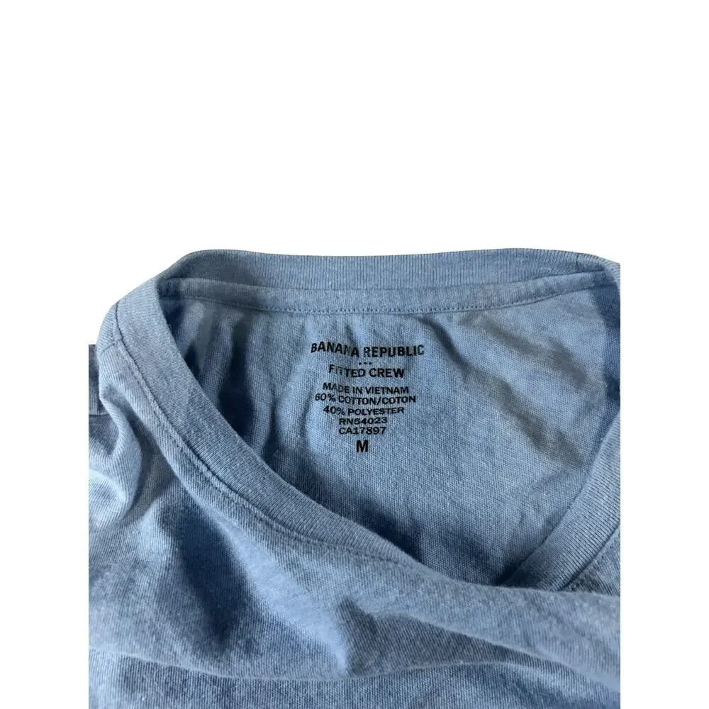 Banana Republic Men’s Medium Blue Fitted Crew T-Shirt Short Sleeve Basic Tee